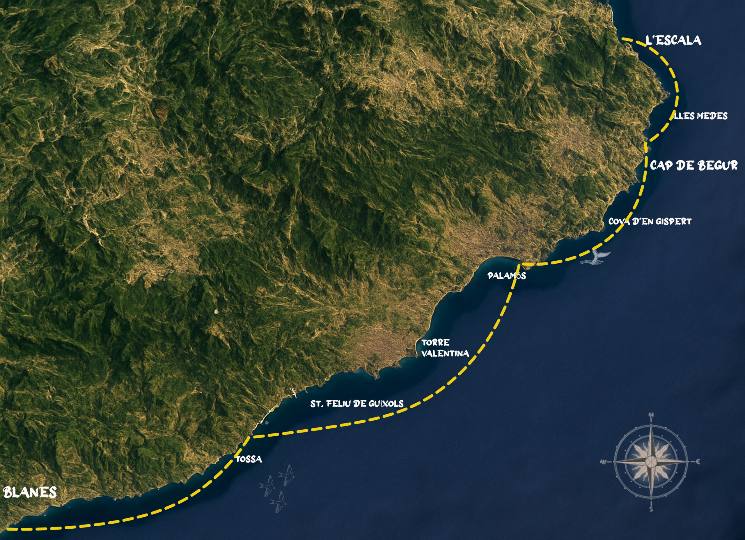 Mapa itinerario costa brava sur